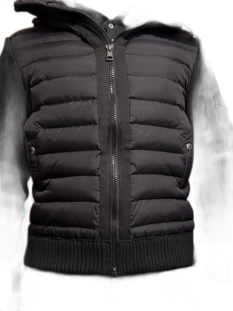 Svart Moncler cardigan med stickade ärmar