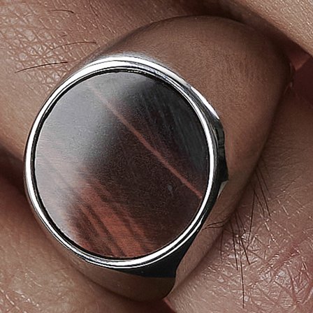 Lanty Silver-Tone Makt Ring for Men - Rings with stones