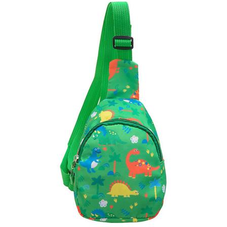 Ihana Dinosaur-kuvioinen Olkalaukku Muodikkaille Lapsille Ristiriimuinen Laukku Vihreä 18X13.5CM Green 18X13.5CM