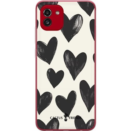 Kompatibel Mobilcover til Samsung Samsung Galaxy A03 Cactus and Friends - Bold Black Love Pattern