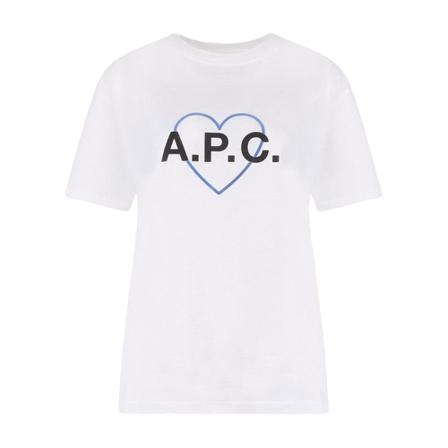 A.p.c., T-shirt with print Wit, Heren, Maat:S