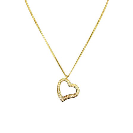 Guldpläterat halsband med hjärtdroppe - Berlock