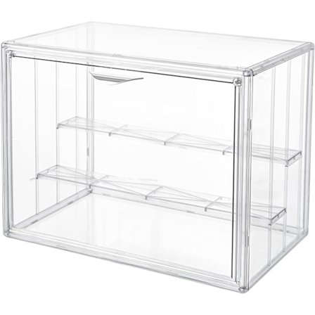 Klar akryl displayboks, 3-lags displayhylle med 2 flyttbare plater