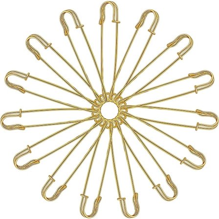 15 stk. (guld) sikkerhedsnåle 10 cm store sikkerhedsnåle, store sikkerhedsnåle til tøj, læder, lærred, håndværk, nederdele, kilte, ekstra brede 