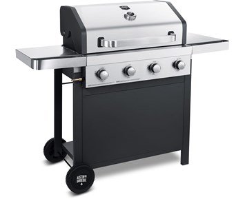 Austin and Barbeque-AABQ - Easy 4B-Gassgrill med 4 brennere og sidebord i rustfritt stål-Barbecue-Gassgrill
