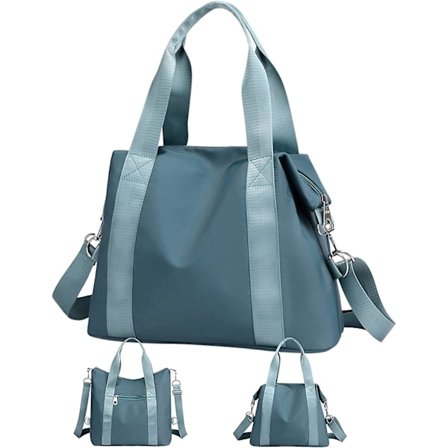 Dww-Dam Blå Handväska, 13,4 Tum A4 Vattenavvisande 2 i 1 Tote Bag och Axelväska, Multifunktionell Stor Kapacitet Tote Bag Datorväska för L