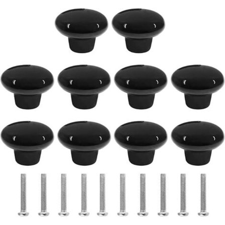 10 stk Vintage Stil Utsmykkede Keramiske Skapsknapper For Skap Skuffe Kjøkken Bad 38mm (Svart)