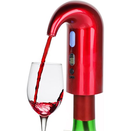Elektrisk Vinluftare Hällare Portabel One-Touch Automatisk Pump Karaff Dispens med USB Uppladdningsbar för Rött och Vitt Vin