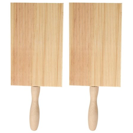 2 stk. Garganelli-bræt i træ til pasta og gnocchi - køkkenredskaber til hjemmet (khaki-farve) (21,5 x 8,5 cm, khaki-farve)