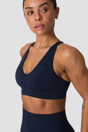 Sculpt Seamless V-neck Sports Bra Midnight Blue