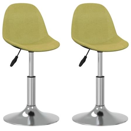 Vidaxl Snurrbara Matstolar 2 St Grön Tyg Grön