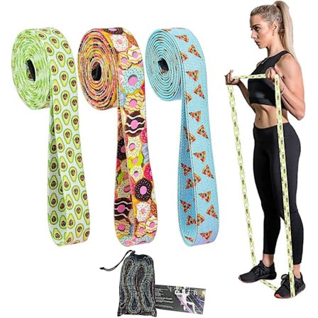 Island Long Resistance Bands Set Tyg Pull Up Assistance Träningsband 3-pack Tjockt tyg Stretch träningsband för