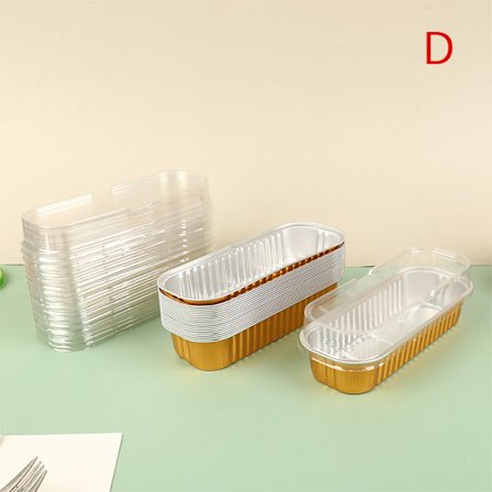 10 stk Gjenbrukbar rektangel aluminiumsfolie tinnkopp med lokk Puddin