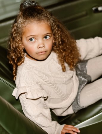 Daily 7 Knitted Sweater Nappy - Cream - 128