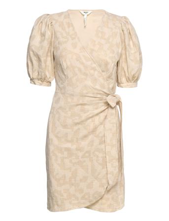Objkatrin Short Wrap Dress 120 Beige Object