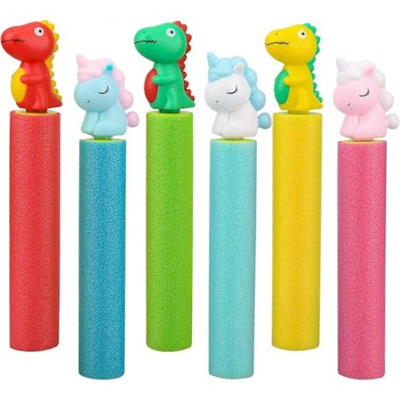 Skum Vandpistol, 6 STK Langtrækkende Vandpistol til Børn og Voksne, 10 meter, Vandpistoler og Haglgeværer til Sommer Udendørs Pool Strand Have [YJD]