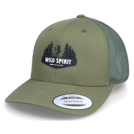 Wild Spirit - Grønn trucker Caps - Forest Walker Logo Olive Trucker @ Hatstore