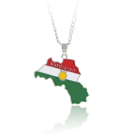 Kurdistan Kort og Flag Vedhæng Halskæde til Par Mænd Kvinder Eth