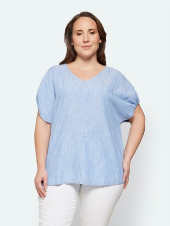 CISO - Hør Bluse - Lys Blå