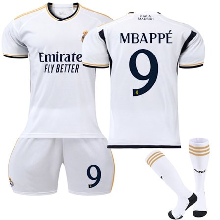 2324 Real Madrid hem No. 9 Mbappe drakt sportsett