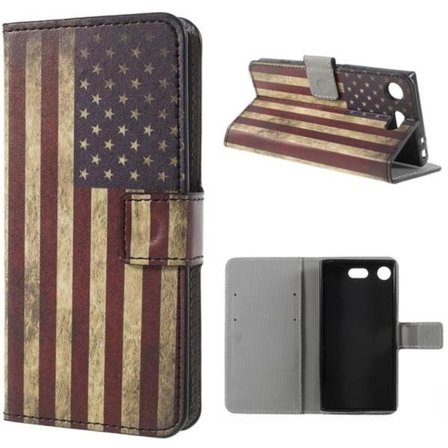 Plånboksfodral Sony Xperia XZ1 Compact - Flagga USA