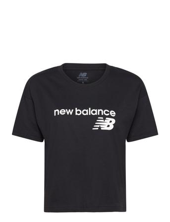 Classic Core Stacked T-Shirt T-shirts & Tops Short-sleeved Svart New Balance*Betinget Tilbud