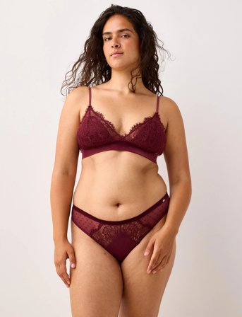 Lindex Bra Nora Triangle Bralette Vel - Burgundy - L