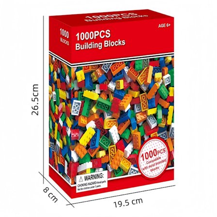 Löst Byggklossset | Kreativa DIY Pedagogiska Klossar**1000st färgbox