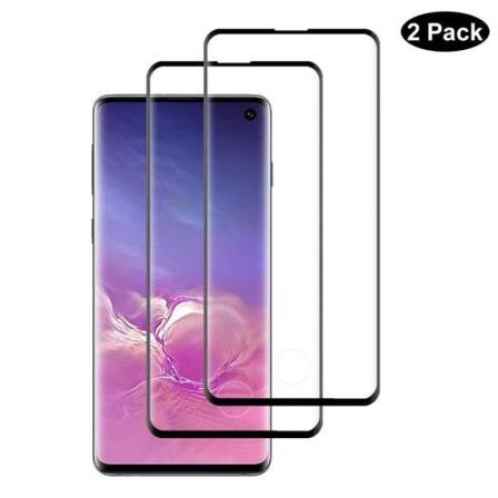 [2 Pack] Sort fulddækkende skærmbeskytter til Samsung Galaxy S10 6.1" beskyttelse af hærdet glas