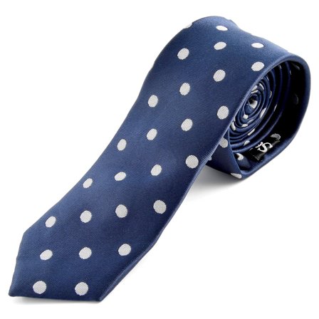 White Polka Dot Silk Tie for Men - Patterned Ties
