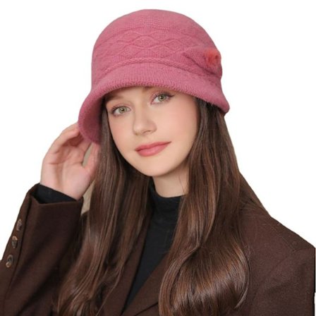 Varm lue strikket lue Damehøst og vinter varm hakesmek todelt lue Vinter kvinner viser et lite ansikt Vinterlue