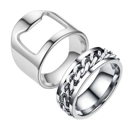 Wharick 1 Set Flasköppnarring Hög Hållbarhet Rostfritt Stål Flaskkapsylborttagare Ring för Pub