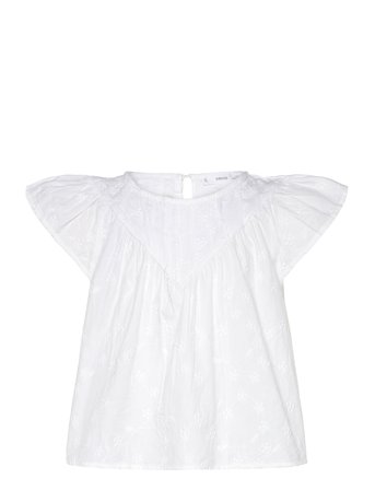 Embroidered Cotton Blouse White Mango
