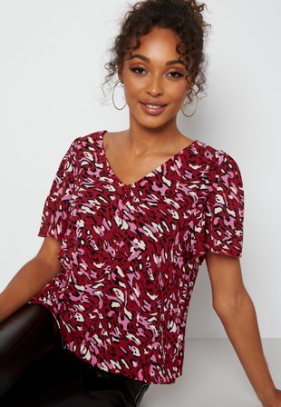 ONLY Nova Lux S/S Frida Top Red Dahlia Klær