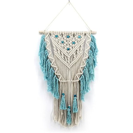 Nordisk stil handvävd bomullsrepmatta. Bohmisk gobelänghänge