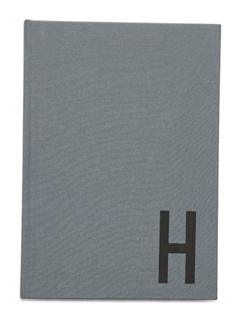 Personal Textil Notebook Grey Design Letters