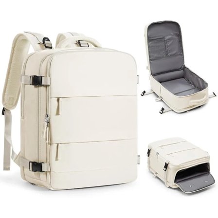 Stor rejserygsæk, flygodkendt, rejserygsæk, personlig taske til flyselskaber, personlig taske til Frontier Airlines, beige