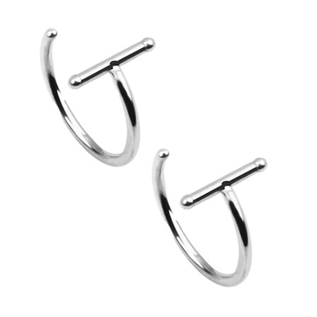 2-pack Fake Läpp Piercing utan Hål Fake Läppring - Silver