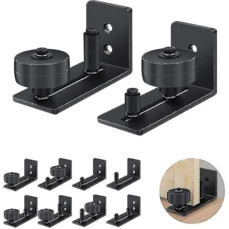 Sæt med 2 Skydedørs Skinner til Skydedøre, Justerbar Bund, med Skruer, 8 Muligheder