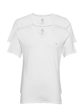 S/S V Neck 2Pk T-shirt Hvid Calvin Klein