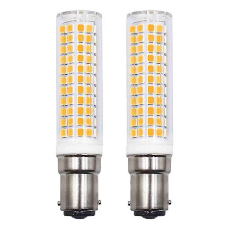 Pakke med 2 B15d LED-pærer som erstatter 75w 90w 80w varmt hvitt 3000k 230v 890lm 7w vegglampe for stue lysekrone symaskin [energiklasse [DB]