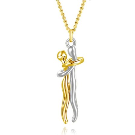 Halsband med kram, parhalsband för honom och henne, kärleksfullt kramhalsband för par för kvinnor och män
