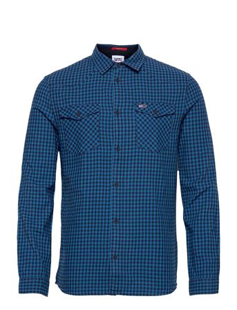 Tjm Gingham Western Shirt Blue Tommy Jeans