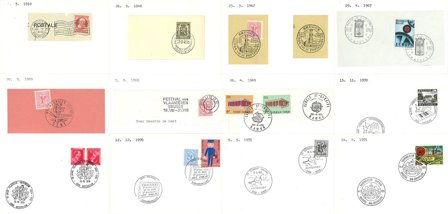 Belgien 1910-1972 - Samling af frimærker på kort i 1 kasse - Stemplet