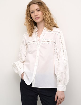 Culture Culio Iris Lace Shirt - Cream - XL