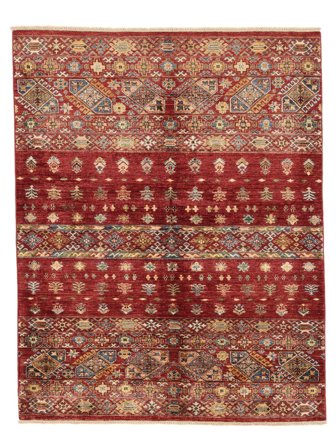Tapete Shabargan 162X203 Vermelho Escuro/Castanho (Lã, Afeganistão)