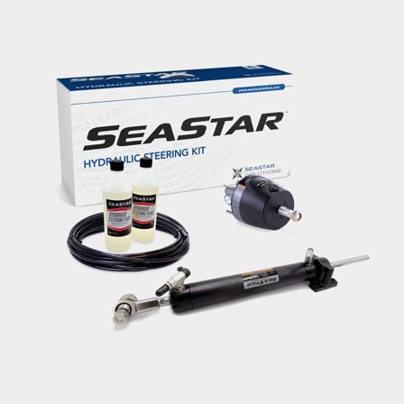 SeaStar Hydraulic Steering Kit, for inboard engines up to 300 hp + helm pump + hydraulic hose + oil + cylinder HC5314-3