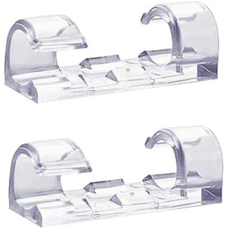 2 stk. kabelklemmer, selvklæbende kabelklemmer, klæbende kabelstyringsvægholder, ledningsorganisationsklemmer til hjemmet og kontoret - gennemsigtig