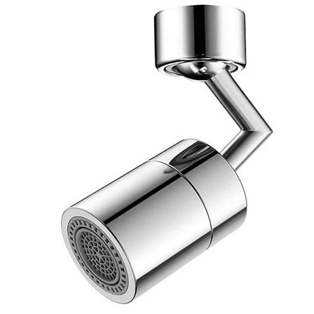 Hane med universel stænkskærm, 720 graders drejelig, bredvinkeldyse, dobbelt funktion, roterende dyse, sprayhane