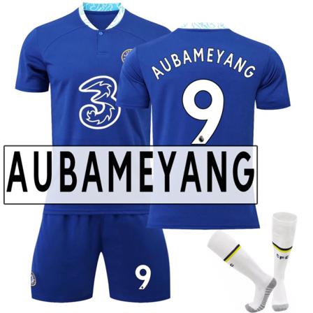 2223 Chelsea Hemma Ny Fotbollströja Nr 9 Aubameyang Jersey With Socks 26(145-150cm)